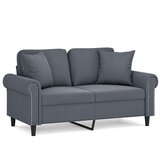  The Living Store Kavč dvosed z okrasnimi blazinami temno siv 120 cm žamet - Dvosed, (21454893) | Shoptok.si