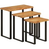 Furnova Komplet mizic 3 kosi z naravnim robom trden akacijev les, (21913722) | Shoptok.si