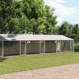  Kavez za pse s krovom i vratima sivi 12x2x2 m pocinčani čelik | shoptok.hr