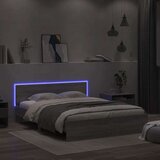 vidaXL Posteljni okvir z vzglavjem in LED siva sonoma 150x200 cm | Shoptok.si