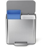 simplehuman Kanta za smeće od nehrđajućeg čelika za odvojeni otpad/s pedalom u mat srebrnoj boji 15 l Dual Mini – | shoptok.hr