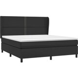  Krevet s oprugama i madracem crni 160 x 200 cm od umjetne kože | shoptok.hr