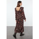 Trendyol Brown Floral A-Line Ruffle 100% Viscose Woven Dress | Eponuda.ba