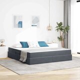  s madracem i skladištem Tamno siva 160 x 200 cm Baršun | shoptok.hr