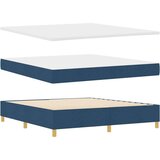 vidaXL Postelja z vzmetnico z vzmetnico Modra 180 x 200 cm blago, (5000127455) | Shoptok.si