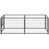 vidaXL Pasji boks črn 200x100x70 cm jeklo | Shoptok.si