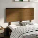 vidaXL Posteljno vzglavje medeno rjavo 139x6x82,5 cm trdna borovina Cene