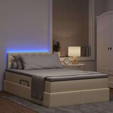  LED krevet za pohranu s madracem Krema 120 x 200 cm Tkanina | shoptok.hr