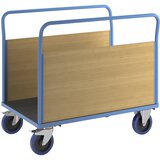 eurokraft pro ploski voziček z lesenimi stenami, nakladalna površina dxš 1250 x 720 mm, polno elastična Cene