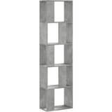 Maison Chic Knjižna omara - Knjižni regal 5-nadstropna siva 45x23,5x162,5 cm inženirski les, (21725008) Cene