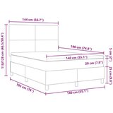 Box Postelja z vzmetnico svetlo siva 140x200 cm Kordurojska tkanina, (22083995) | Shoptok.si