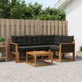  Set vanjskih sofa 5 kom. Prirodna i crna | shoptok.hr