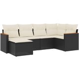  6-dijelni set vrtnih sofa s jastucima crni od poliratana | shoptok.hr