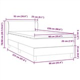 vidaXL Box spring krevet s madracem tamnosivi 90x220 cm baršunasti | shoptok.hr