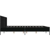  Okvir za krevet crni 200 x 200 cm konstruirano drvo i metal | shoptok.hr