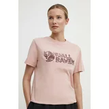 Fjallraven Kratka majica Lush Logo T-shirt ženska, roza barva, F14600165