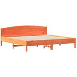  Okvir kreveta s uzglavljem voštano smeđi 200x200 cm od borovine | shoptok.hr