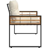 Drvena klupska klupa s jastukom Krema 114 x 55 x 77 cm | Eponuda.com