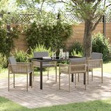 vidaXL 5-dijelni set vrtne blagovaonice s jastučićima bež poli rattan | shoptok.hr