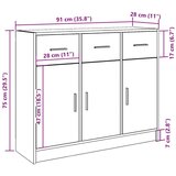 vidaXL Komoda starinski les 91x28x75 cm iverna plošča | Shoptok.si