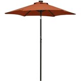 vidaXL Suncobran s LED svjetlima terakota 200 x 211 cm aluminijski | shoptok.hr