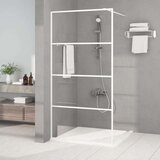 Pregrada za tuš bijela 100 x 195 cm s prozirnim staklom ESG Cijene