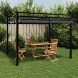vidaXL Vrtni paviljon z zložljivo streho antracit 3x3 m aluminij u
