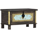 vidaXL Skrinja za shranjevanje črna 80x40x45 cm trden mangov les | Shoptok.si