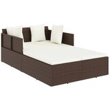Maison Chic Ležalnik - Sončna ležalnik z blazinami rjav 182x118x63 cm poli ratan, (22043040) Cene