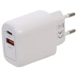 Punjač 12W 2X port Type-C+USB bijeli