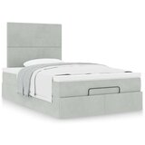 vidaXL okvir za krevet s madracima svjetlosivi 120x190 cm baršunasti | shoptok.hr