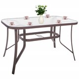 springos stakleni vrtni stol 120 x 70 x 70 cm smeđi | shoptok.hr