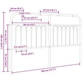  Metalno zamjensko uzglavlje crno 180 cm | shoptok.hr