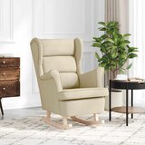  Stolica za ljuljanje 74x90x102 cm od tkanine krem | shoptok.hr