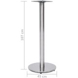  Noga za bistro stol srebrna Ø 45 x 107 cm od nehrđajućeg čelika | shoptok.hr