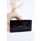  Women's Large Leather Wallet With A Zipper Black Shiness Cijene