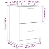 vidaXL Predalnik za umivalnik Črn hrast 40x37x59 cm Izdelan iz MDF | Shoptok.si