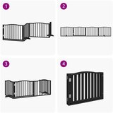 vidaXL Ograda za pse z vrati zložljiva 4 paneli črna 320 cm topolovina | Shoptok.si