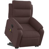  Masažni naslonjač na podizanje tamnosmeđi od tkanine | shoptok.hr