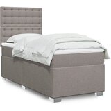  Krevet s oprugama i madracem smeđesivi 100 x 200 cm od tkanine | shoptok.hr