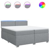  Krevet s oprugama i madracem svjetlosivi 200 x 200cm od tkanine | shoptok.hr