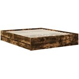  Krevetna konstrukcija s ladicama Dimljeni hrast 160 x 200 cm | shoptok.hr