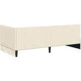  Kotna postelja z vzmetnico z vzglavjem krema 100 x 200 cm Žamet, (5000069852) | Shoptok.si