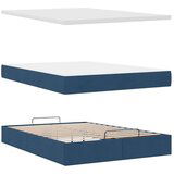 vidaXL Otomanski posteljni okvir z vzmetnico moder 140x200 cm blago | Shoptok.si