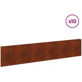  Ograda oko Travnjaka 10 pcs 100 x 22 cm Čelik Rđa | shoptok.hr