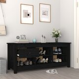 Ormarić za cipele crni 110 x 38 x 45,5 cm od masivne borovine | Eponuda.ba