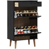  Ormar za cipele MOLDE 59,5 x 35 x 103 cm Masivna borovina Crna | shoptok.hr