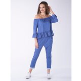 Look Made With Love Ženske hlače 415P prugasta plava | bijela | svijetlo plavo Cene