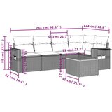  6-dijelni set vrtnih sofa s jastucima bež od poliratana | shoptok.hr