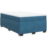 vidaXL Box spring postelja z vzmetnico temno modra 120x200 cm žamet, (21306812) | Shoptok.si